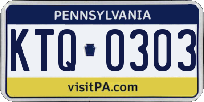 PA license plate KTQ0303
