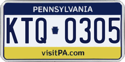 PA license plate KTQ0305