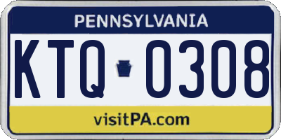 PA license plate KTQ0308