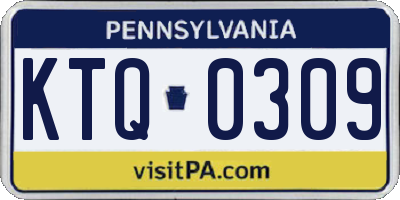 PA license plate KTQ0309
