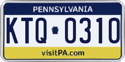 PA license plate KTQ0310