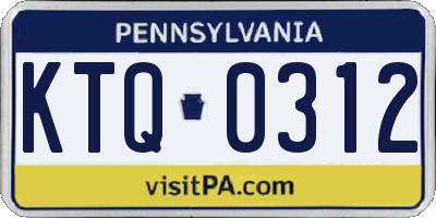 PA license plate KTQ0312