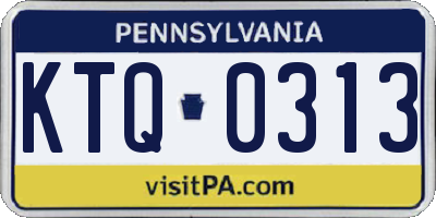 PA license plate KTQ0313