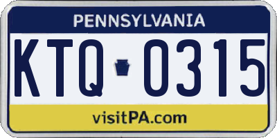 PA license plate KTQ0315