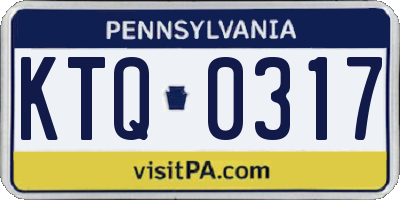 PA license plate KTQ0317