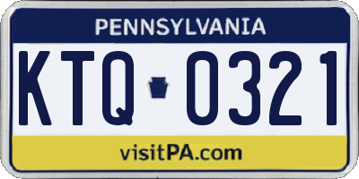 PA license plate KTQ0321