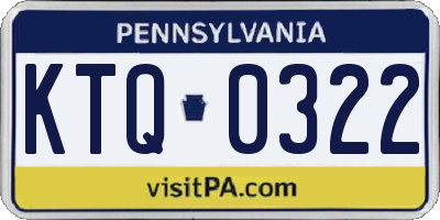 PA license plate KTQ0322