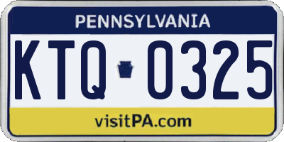 PA license plate KTQ0325