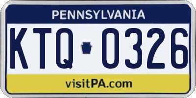 PA license plate KTQ0326