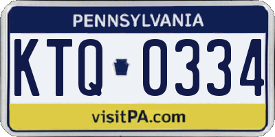 PA license plate KTQ0334
