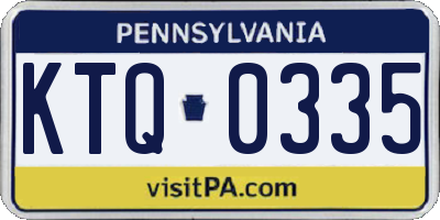 PA license plate KTQ0335