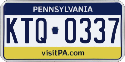 PA license plate KTQ0337