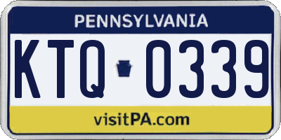 PA license plate KTQ0339