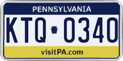 PA license plate KTQ0340