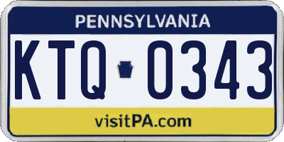 PA license plate KTQ0343