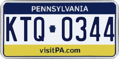 PA license plate KTQ0344