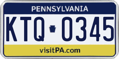 PA license plate KTQ0345