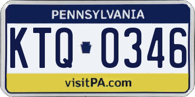 PA license plate KTQ0346