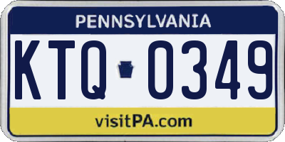 PA license plate KTQ0349