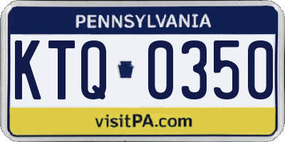 PA license plate KTQ0350