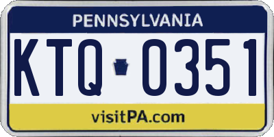 PA license plate KTQ0351