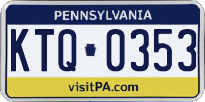 PA license plate KTQ0353