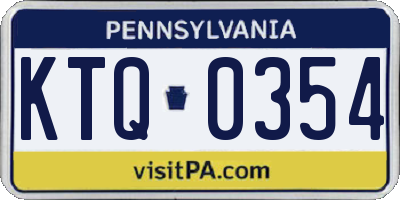 PA license plate KTQ0354