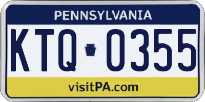 PA license plate KTQ0355