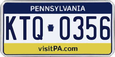 PA license plate KTQ0356