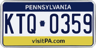 PA license plate KTQ0359