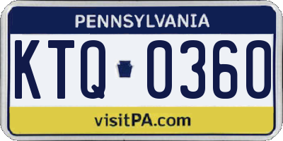 PA license plate KTQ0360