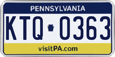 PA license plate KTQ0363