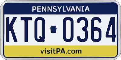 PA license plate KTQ0364