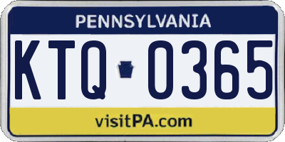 PA license plate KTQ0365
