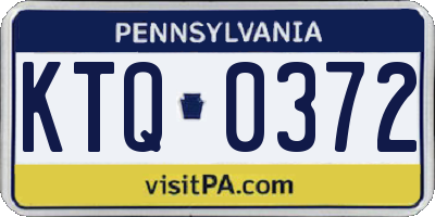 PA license plate KTQ0372