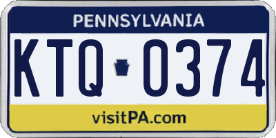 PA license plate KTQ0374