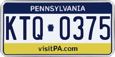 PA license plate KTQ0375