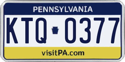PA license plate KTQ0377