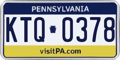 PA license plate KTQ0378