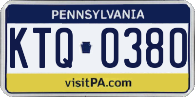 PA license plate KTQ0380
