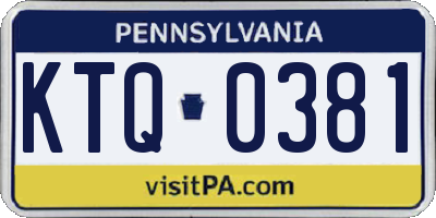 PA license plate KTQ0381