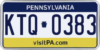 PA license plate KTQ0383