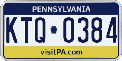 PA license plate KTQ0384