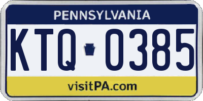 PA license plate KTQ0385