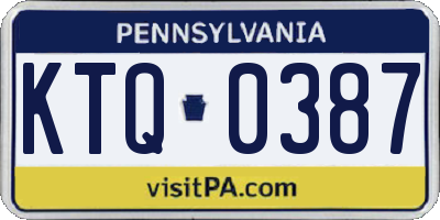 PA license plate KTQ0387