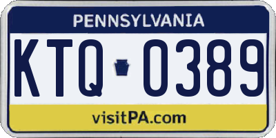 PA license plate KTQ0389