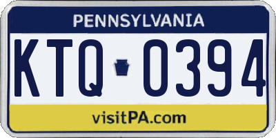 PA license plate KTQ0394