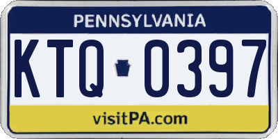 PA license plate KTQ0397