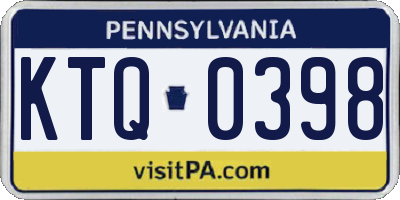 PA license plate KTQ0398