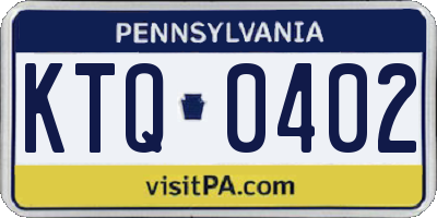 PA license plate KTQ0402